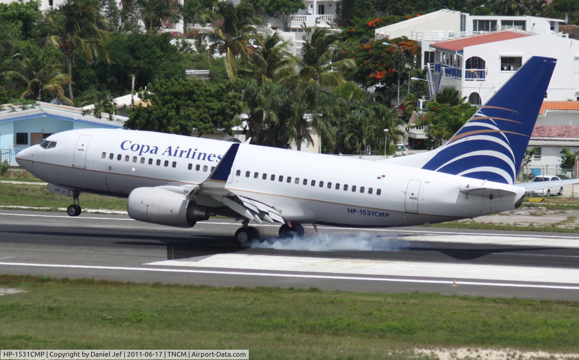 HP-1531CMP, 2006 Boeing 737-7V3 C/N 34536, Copa air landing at TNCM