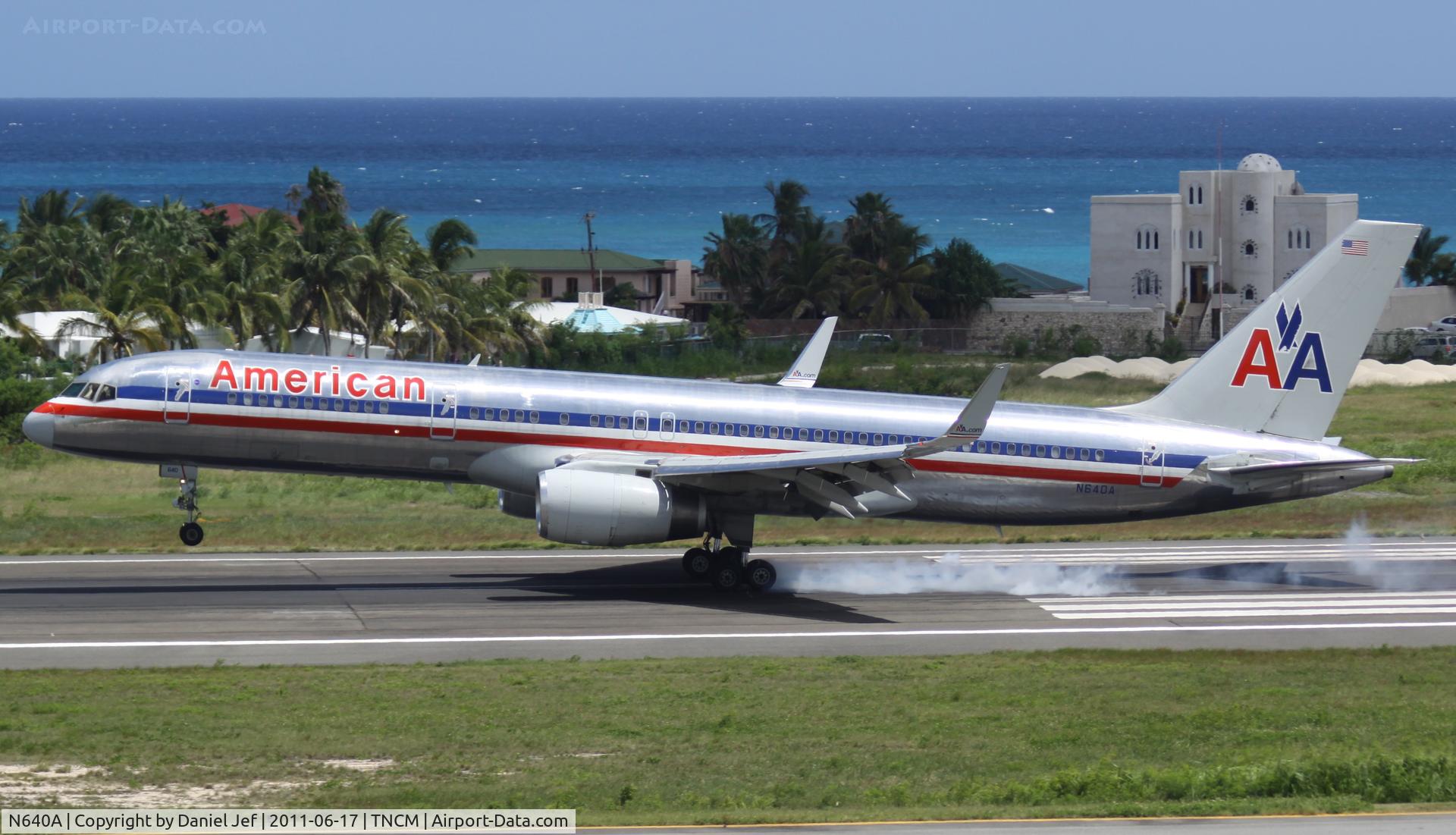 N640A, 1991 Boeing 757-223 C/N 24598, American airlines landing at TNCM