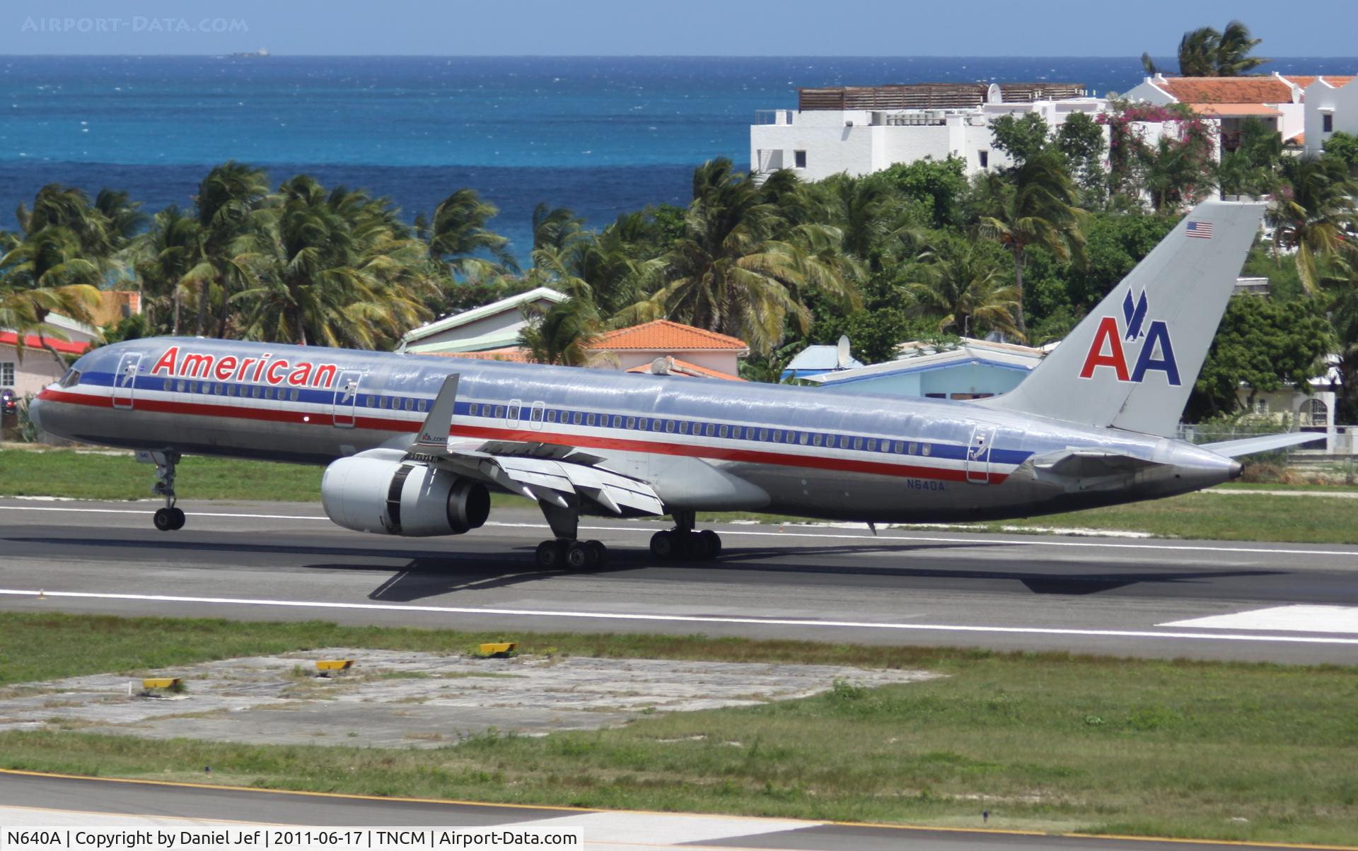 N640A, 1991 Boeing 757-223 C/N 24598, American on the ground at TNCM