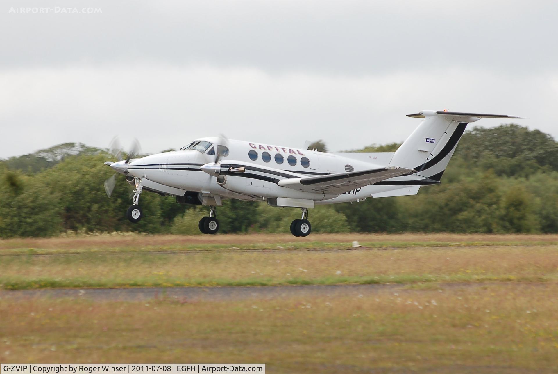 G-ZVIP, 1975 Beech 200 Super King Air C/N BB-108, Capital's Super King Air departing Runway 22.