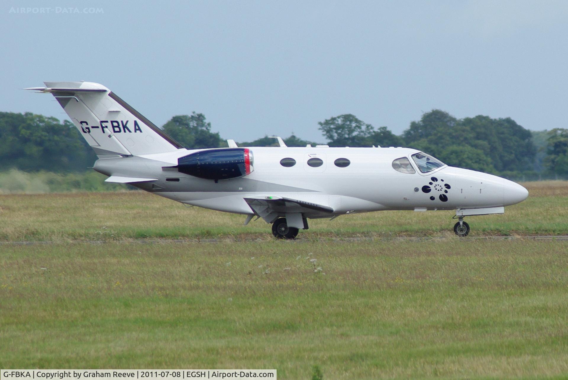 G-FBKA, 2008 Cessna 510 Citation Mustang Citation Mustang C/N 510-0096, Just landed.