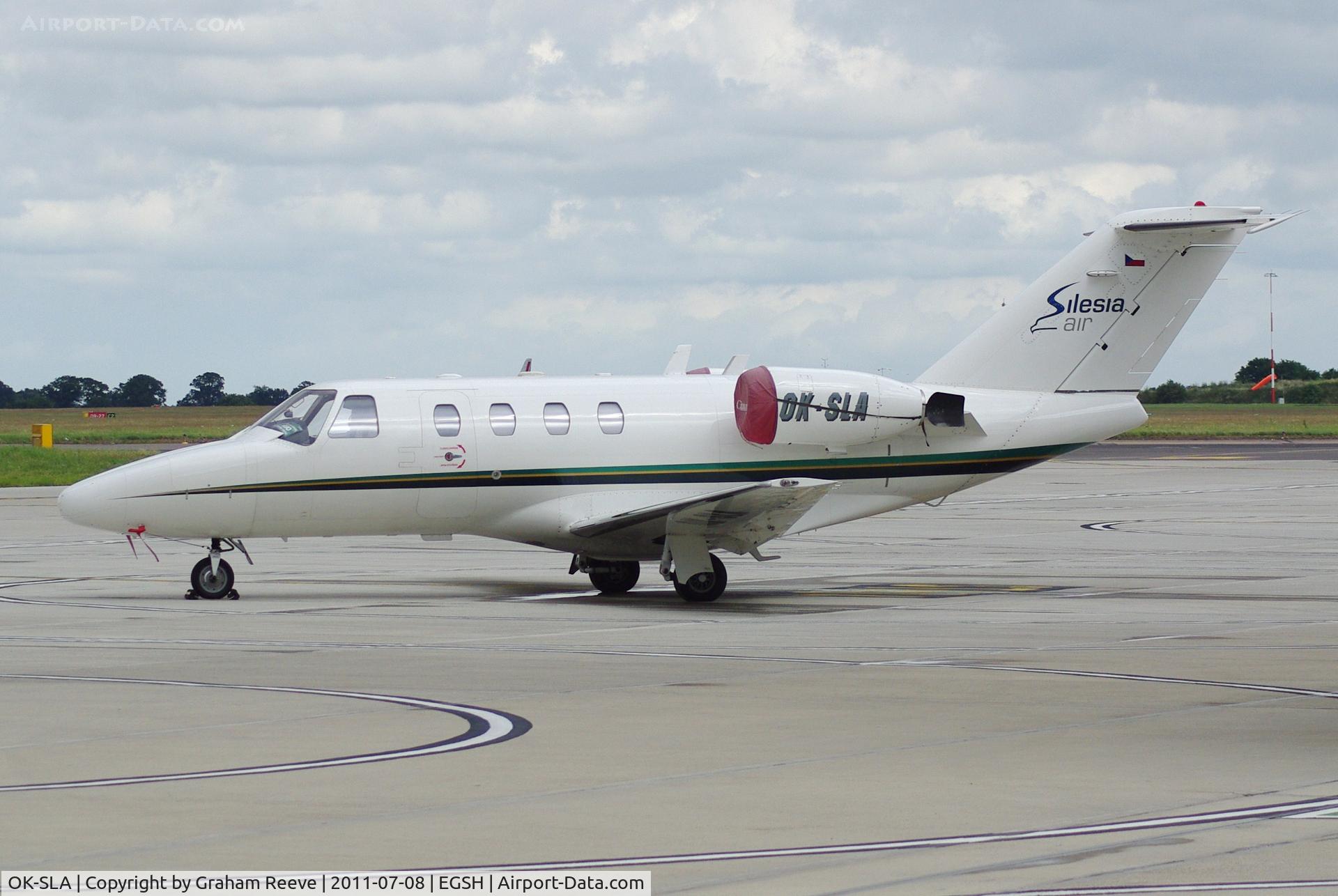 OK-SLA, 1999 Cessna 525 Citation Jet C/N 525-0310, Parked at Norwich.