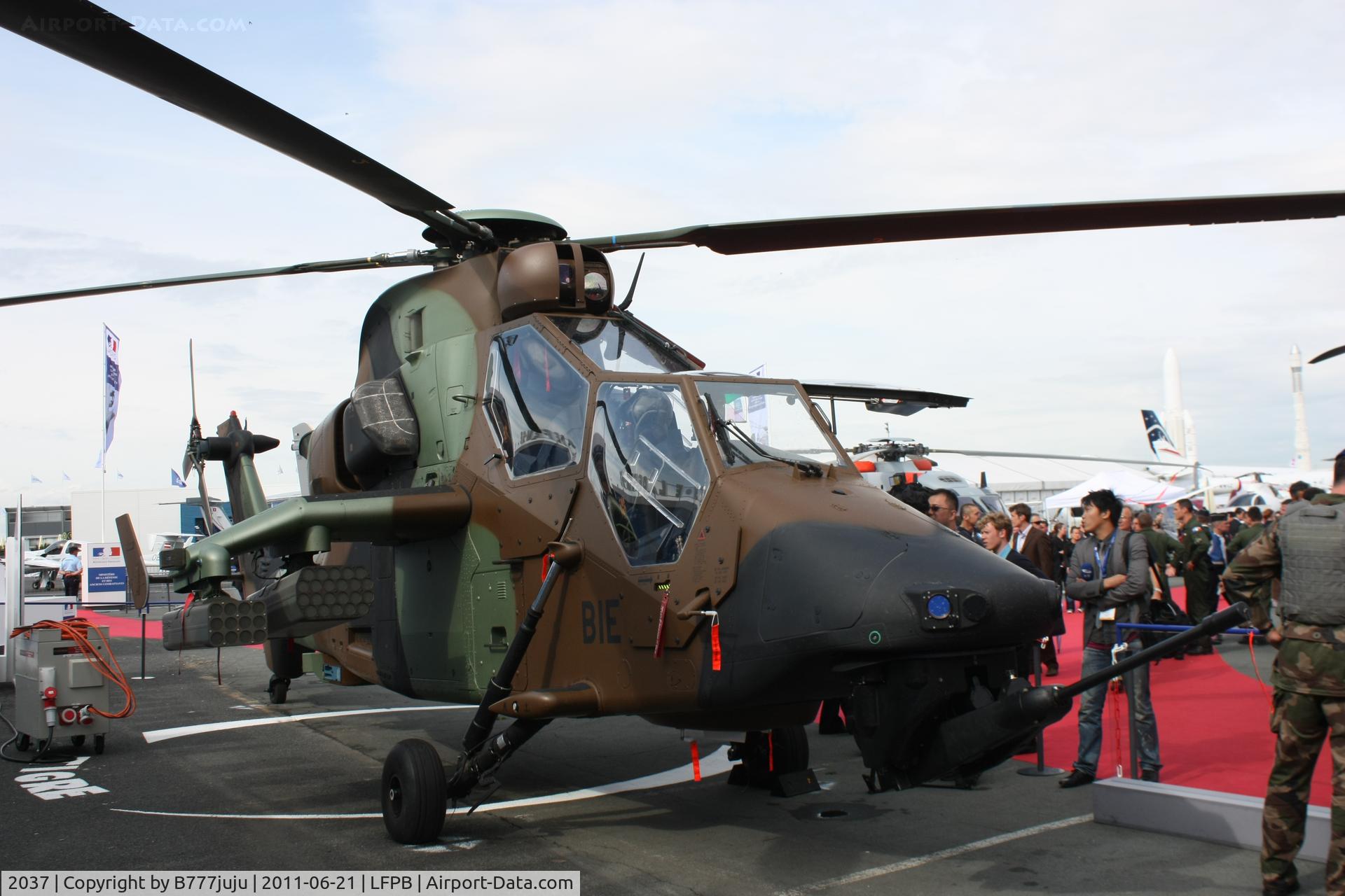 2037, Eurocopter EC-665 Tigre HAP C/N 2037, on dispaly at SIAE 2011