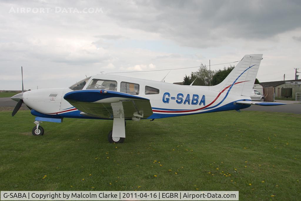 G-SABA, 1977 Piper PA-28R-201T Cherokee Arrow III C/N 28R-7703268, Piper PA-28R-201T Cherokee Arrow III at Breighton Airfield in April 2011.