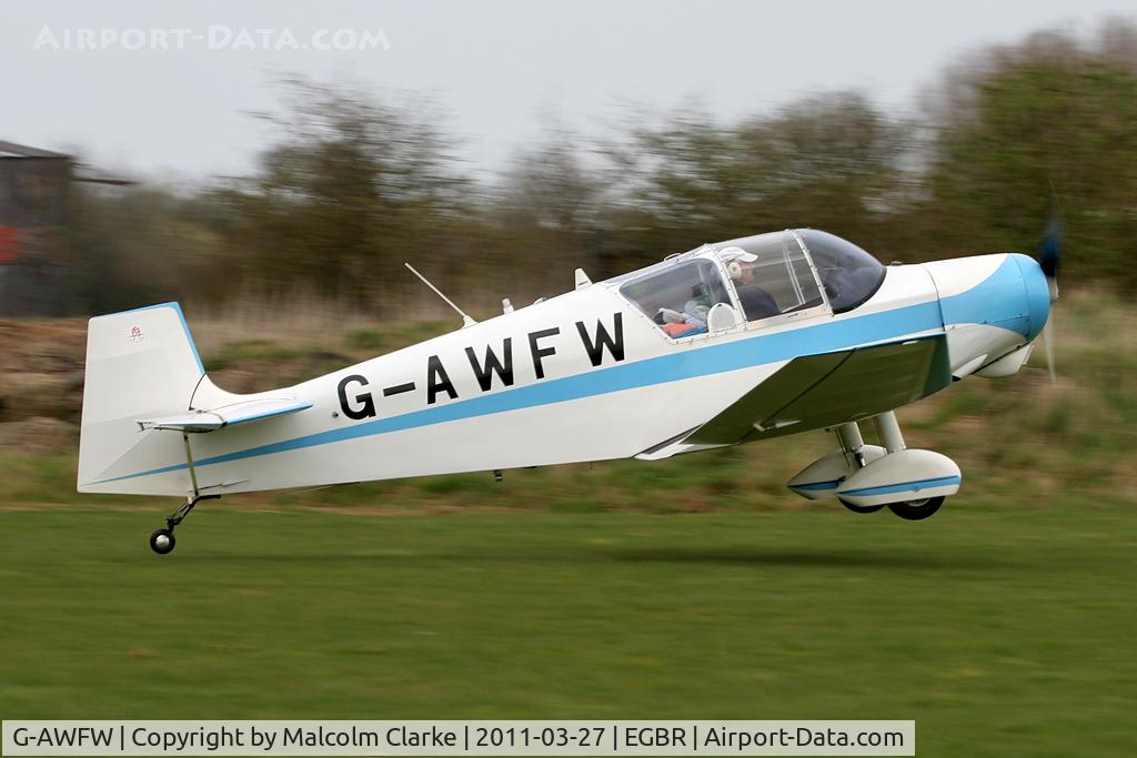 G-AWFW, 1957 SAN Jodel D-117 C/N 599, Jodel D117 at Breighton Airfield in March 2011.