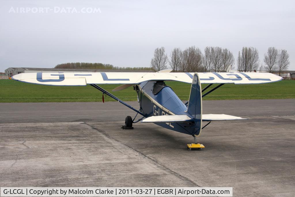 G-LCGL, 1993 Comper CLA7 Swift Replica C/N PFA 103-11089, Comper Swift Replica at Breighton Airfield in March 2011.