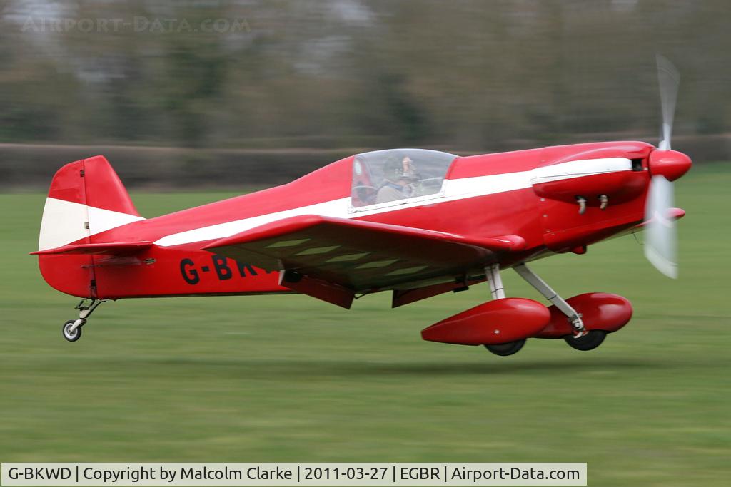 G-BKWD, 1996 Taylor JT-2 Titch C/N PFA 060-10232, Taylor JT-2 Titch at Breighton Airfield in March 2011.