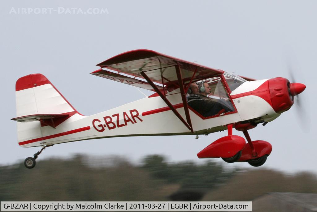 G-BZAR, 1996 Denney Kitfox 4-1200 Speedster C/N PFA 172B-12529, Denney Kitfox Classic 4-1200 Speedster at Breighton Airfield in March 2011.