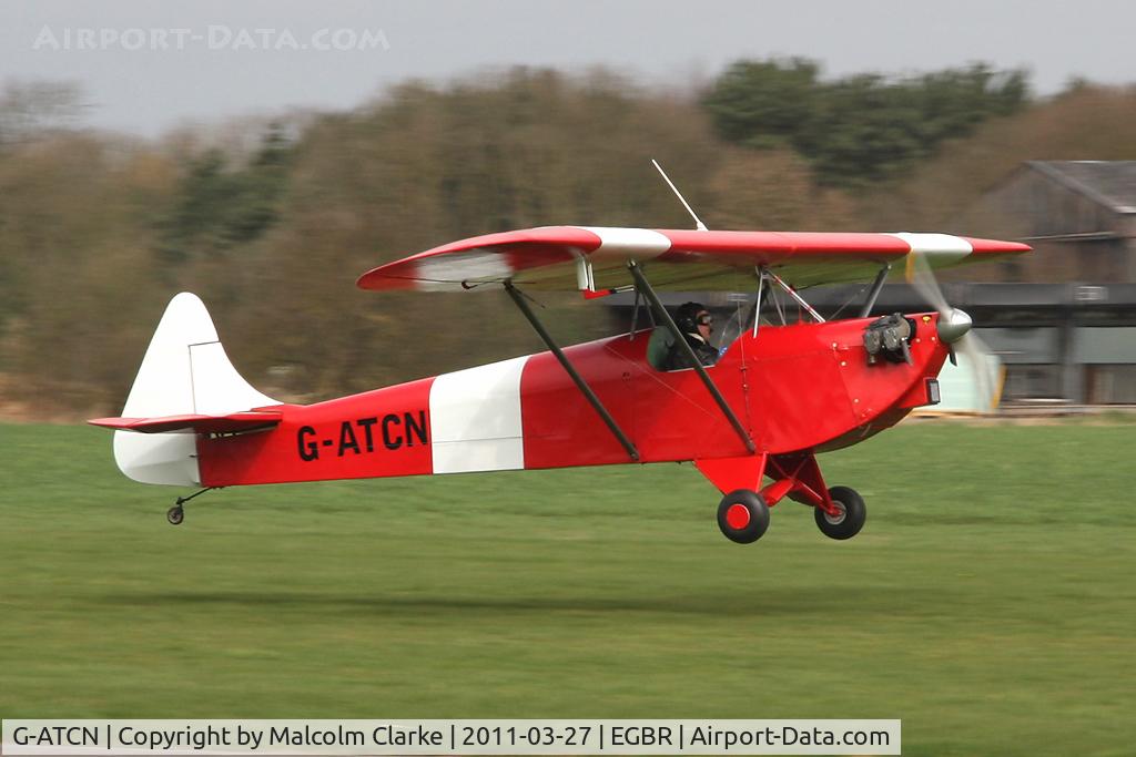 G-ATCN, 1965 Luton LA-4A Minor C/N PAL 1118, Luton L4A Minor at Breighton Airfield in March 2011.