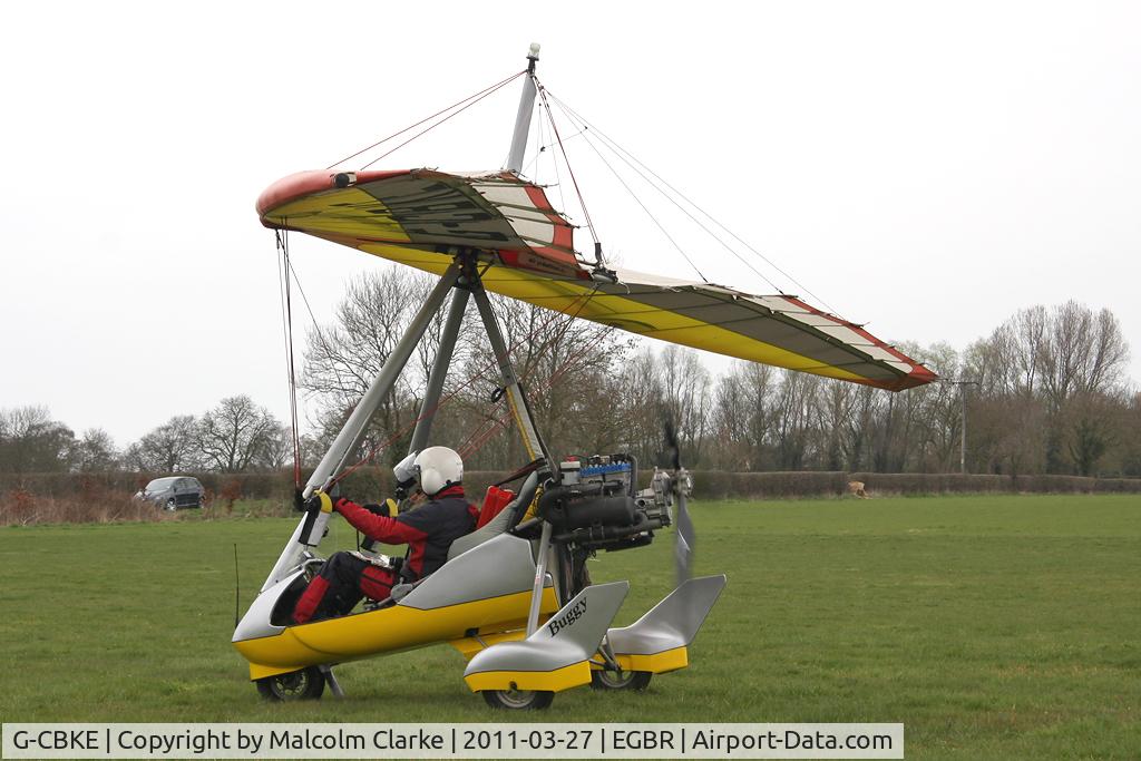 G-CBKE, 2002 Air Creation Kiss 400-582(1) C/N BMAA/HB/206, Air Creation Kiss 400-582(1) at Breighton Airfield in March 2011.