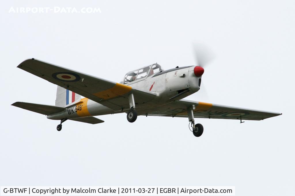 G-BTWF, 1951 De Havilland DHC-1 Chipmunk T.10 C/N C1/0564, De Havilland DHC-i Chipmunk 22 at Breighton Airfield in March 2011.