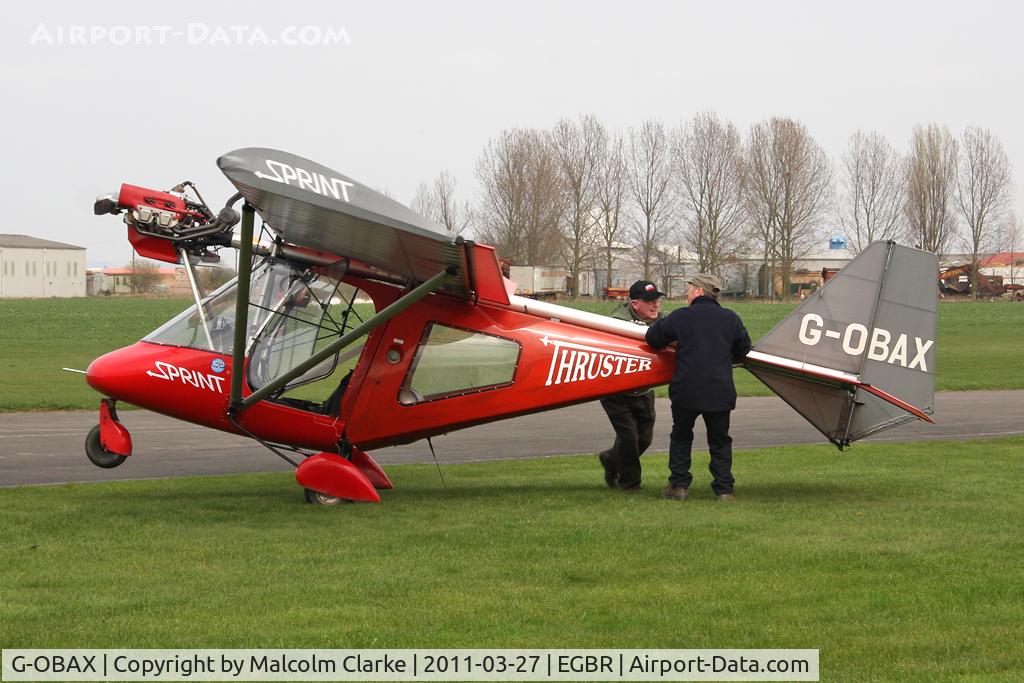 G-OBAX, 2001 Thruster T600N 450 JAB C/N 0051-T600N-053, Thruster T600N JAB at Breighton Airfield in March 2011.
