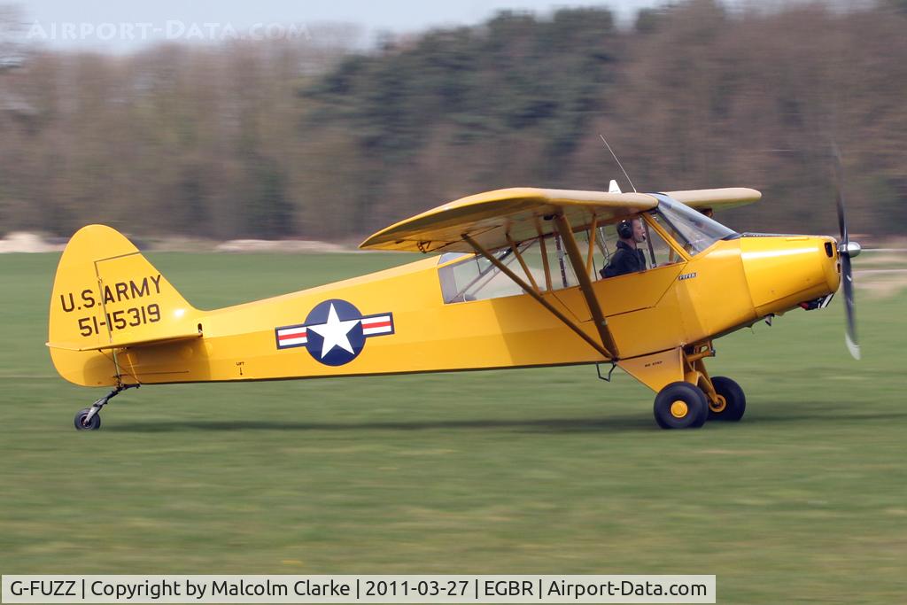 G-FUZZ, 1951 Piper L-18C Super Cub (PA-18-95) C/N 18-1016, Piper L-18C Super Cub at Breighton Airfield in March 2011.