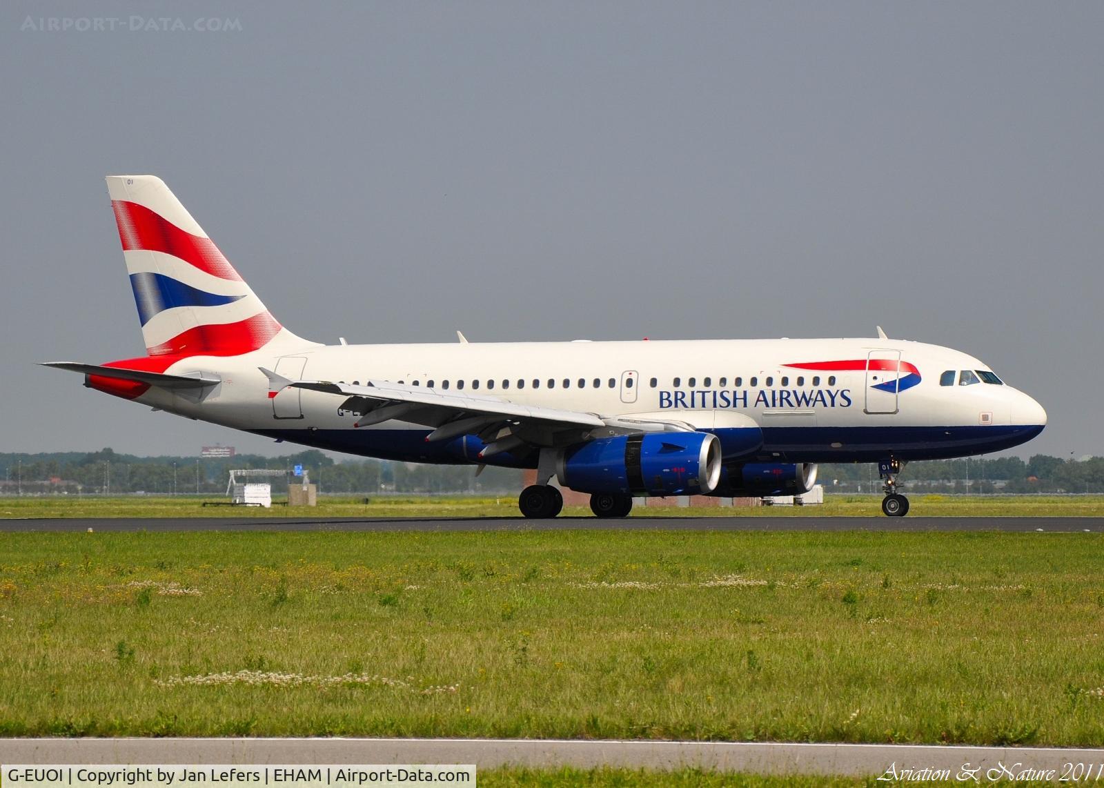 G-EUOI, 2001 Airbus A319-131 C/N 1606, Landing on the Polderbaan