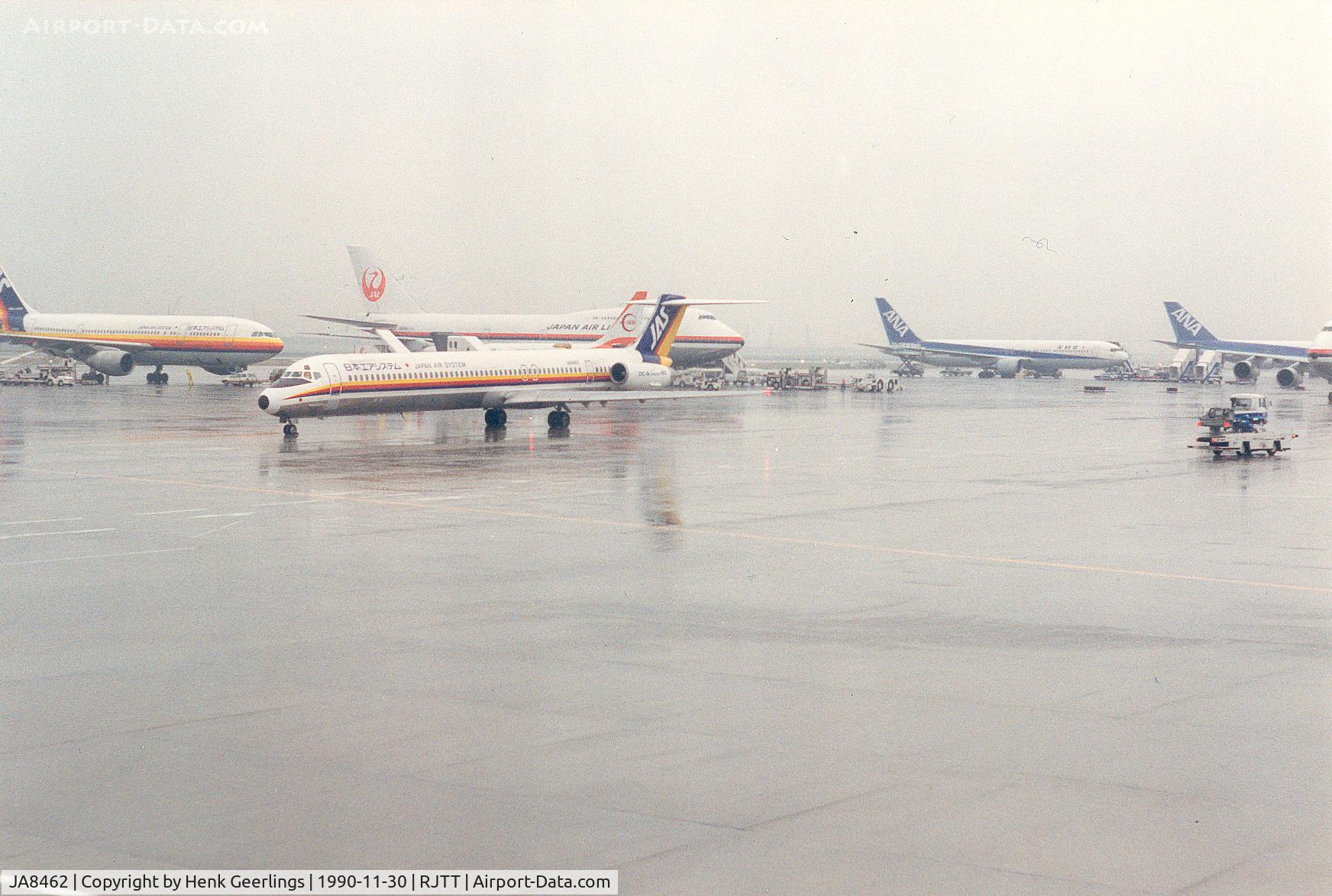 JA8462, McDonnell Douglas MD-81 (DC-9-81) C/N 48033, JAS - Japan Air System. Rainy / stormy weather at Haneda