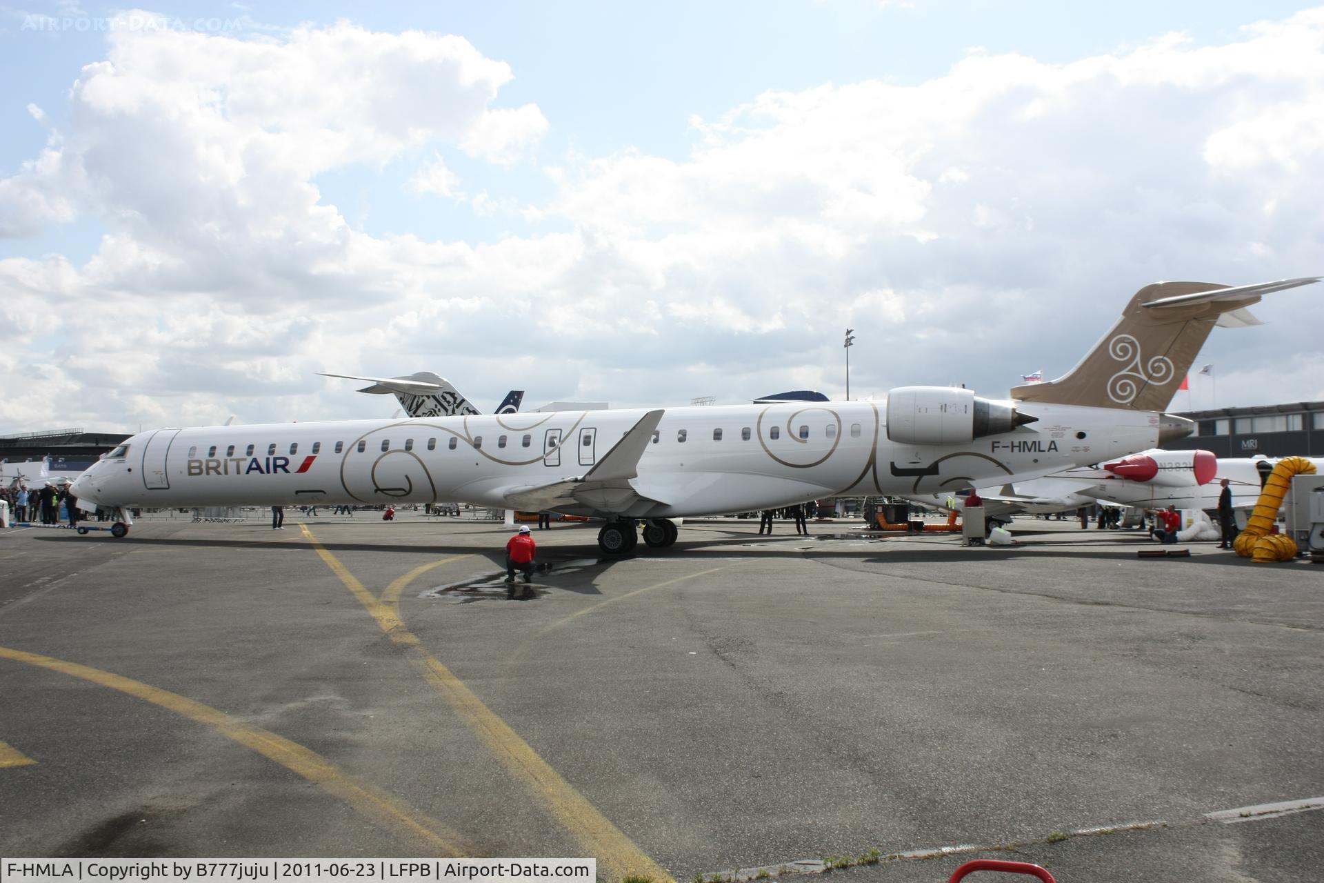 F-HMLA, 2010 Bombardier CRJ-1000EL NG (CL-600-2E25) C/N 19004, on display at SIAE 2011
