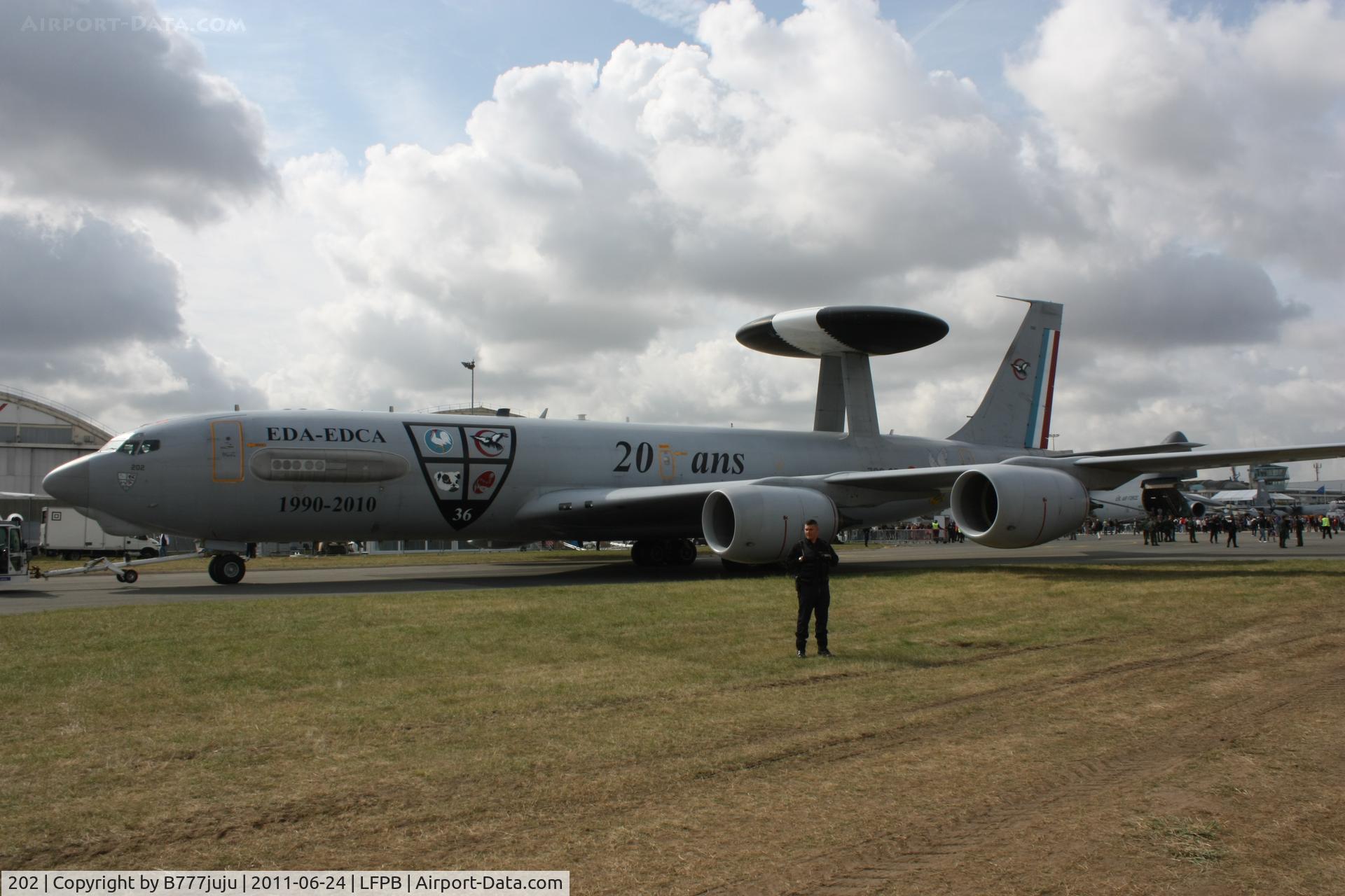 202, 1991 Boeing E-3F (707-300) Sentry C/N 24116, on display at SIAE 2011