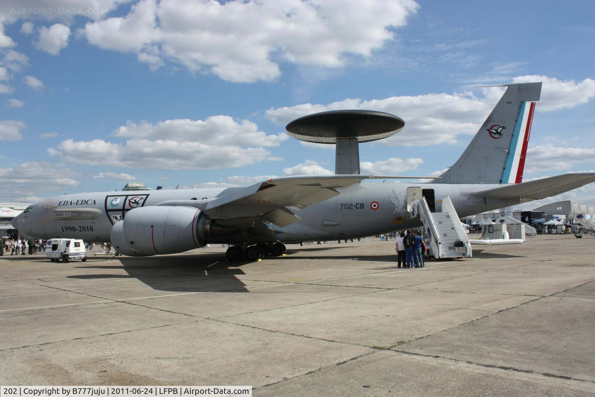 202, 1991 Boeing E-3F (707-300) Sentry C/N 24116, on display at SIAE 2011 with spesial peint for 20 years of E-3F