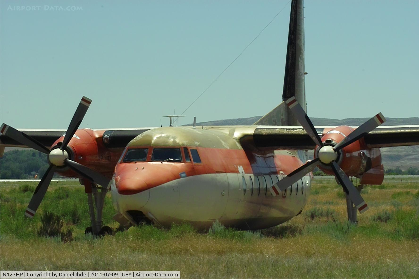 N127HP, 1959 Fairchild F-27A C/N 33, Hawkins & Powers Fairchild F27A @ GEY