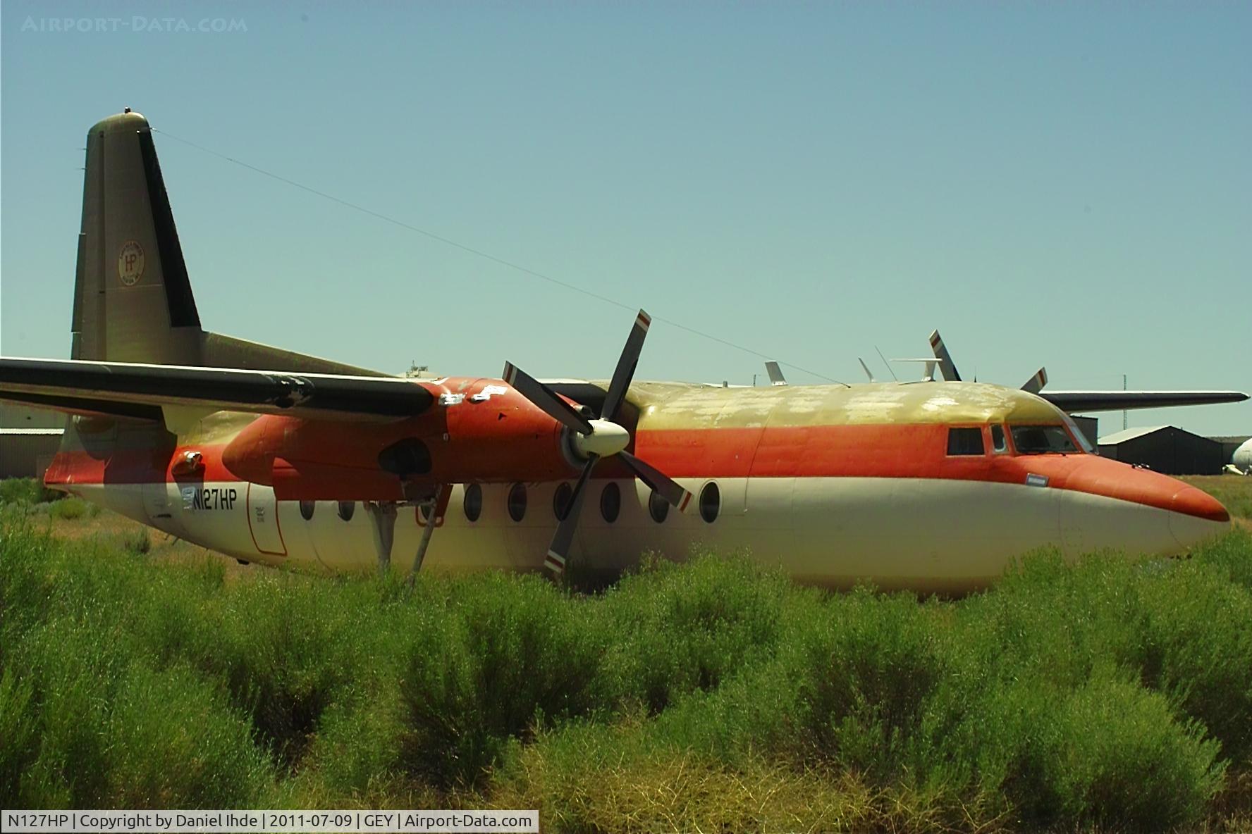N127HP, 1959 Fairchild F-27A C/N 33, Hawkins & Powers Fairchild F-27A @ GEY