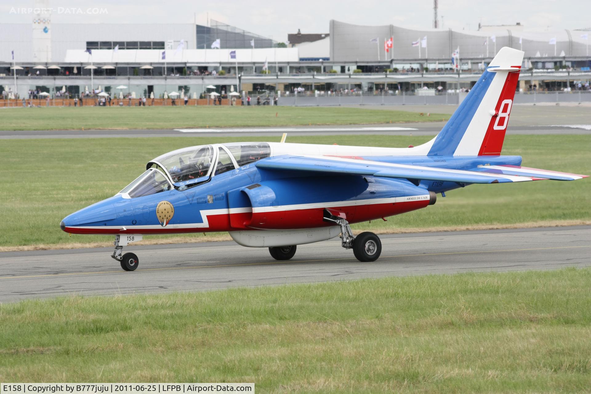 E158, Dassault-Dornier Alpha Jet E C/N E158, on display at SIAE 2011, n°8 of PAF 2011