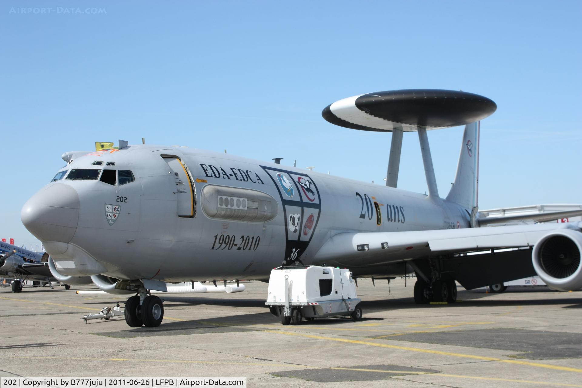 202, 1991 Boeing E-3F (707-300) Sentry C/N 24116, on display at SIAE 2011