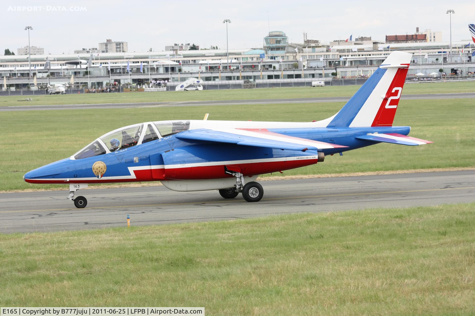 E165, Dassault-Dornier Alpha Jet E C/N E165, on display at SIAE 2011, n°2 of PAF 2011