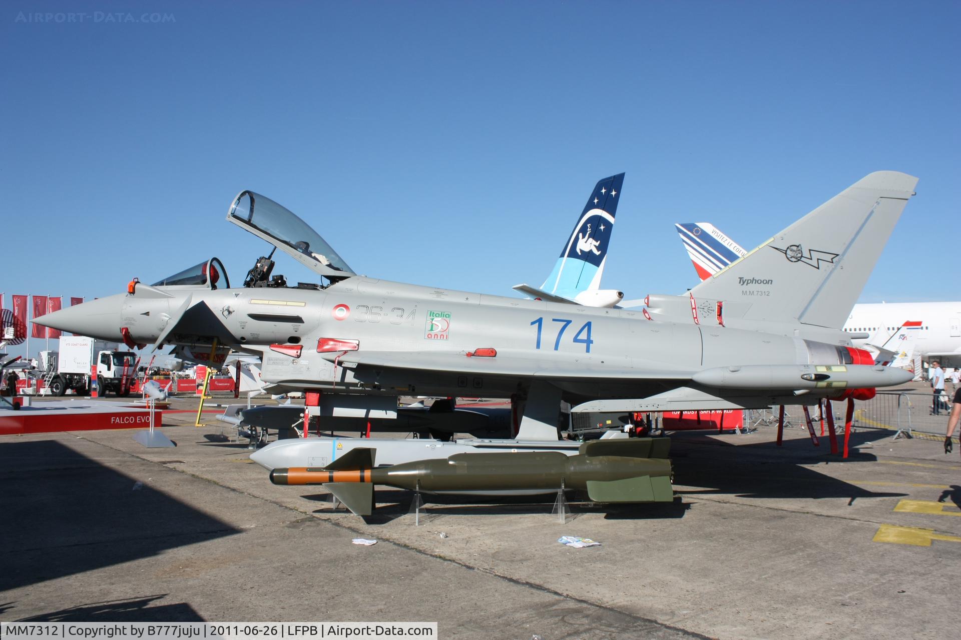 MM7312, Eurofighter EF-2000 Typhoon S C/N IS044, on display at SIAE 2011