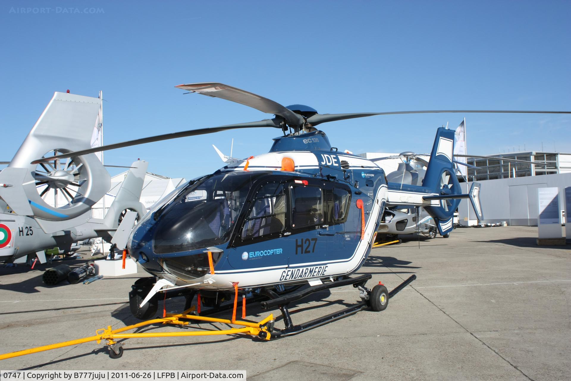 0747, 2009 Eurocopter EC-135T-2 C/N 0747, on display at SIAE 2011