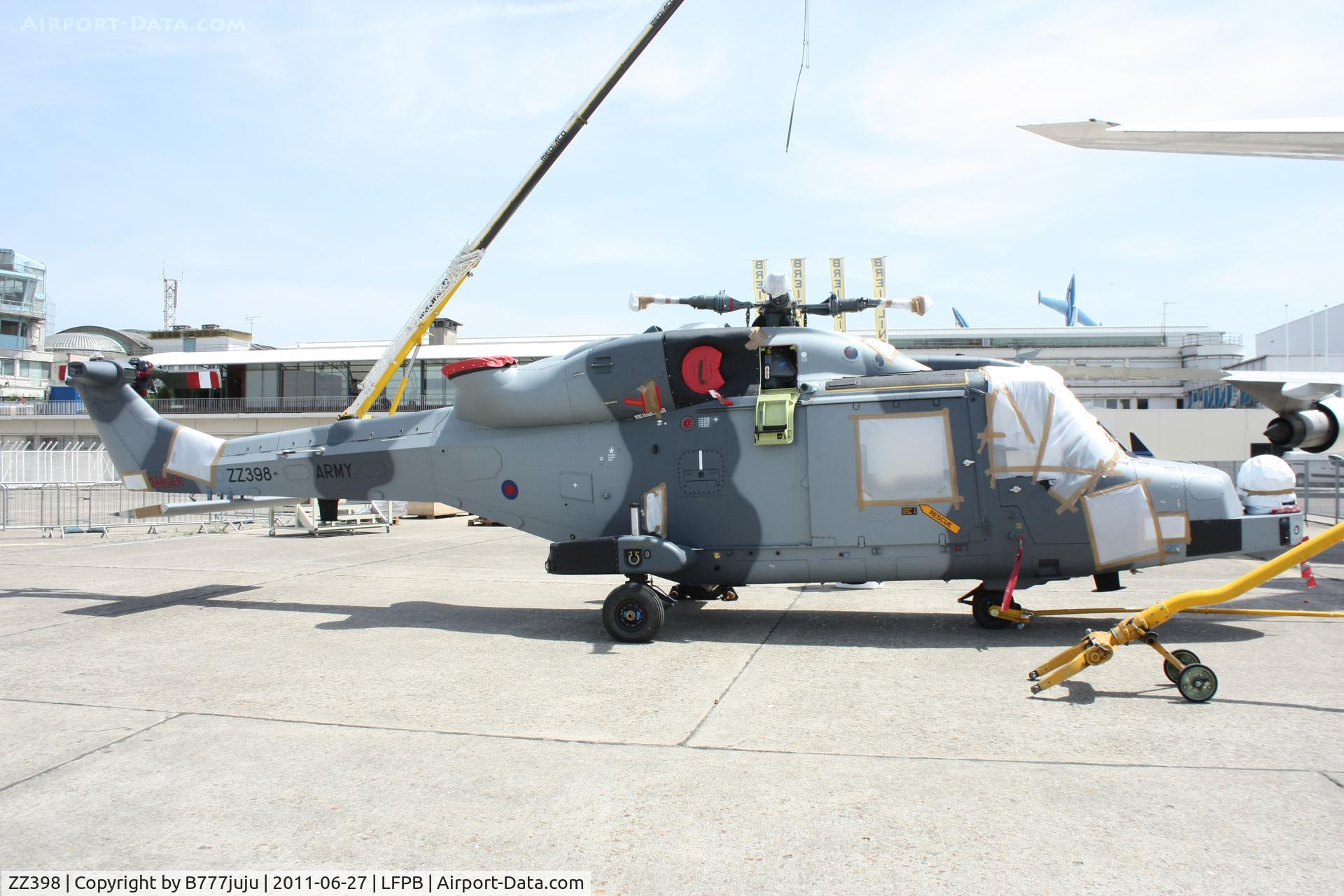 ZZ398, 2011 AgustaWestland AW-159 Wildcat AH.1 C/N 471, on display at SIAE 2011