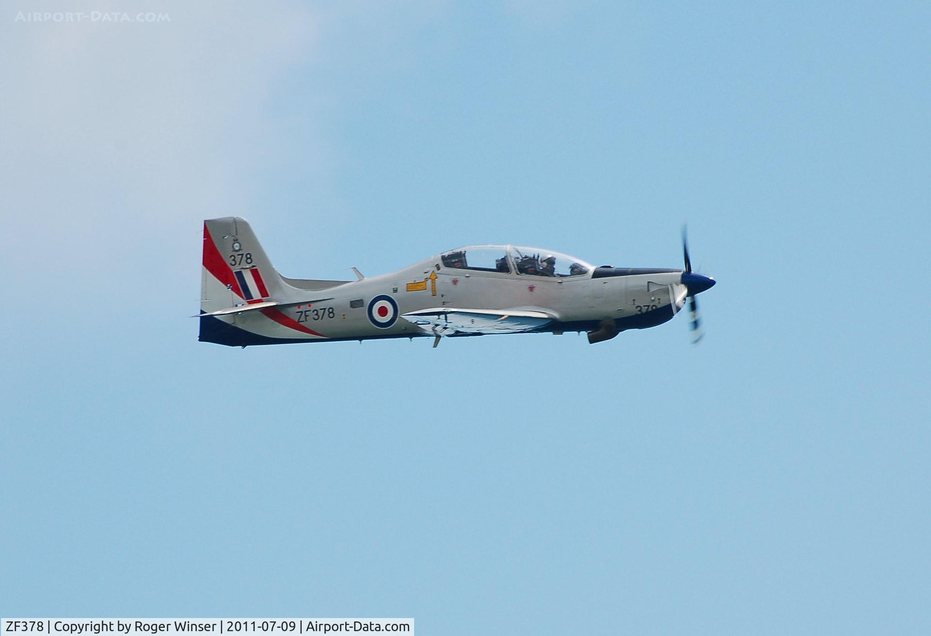 ZF378, 1992 Short S-312 Tucano T1 C/N S121/T92, Off airport. Coded 378 displaying at the Wales National Airshow, Swansea Bay, Wales, UK.