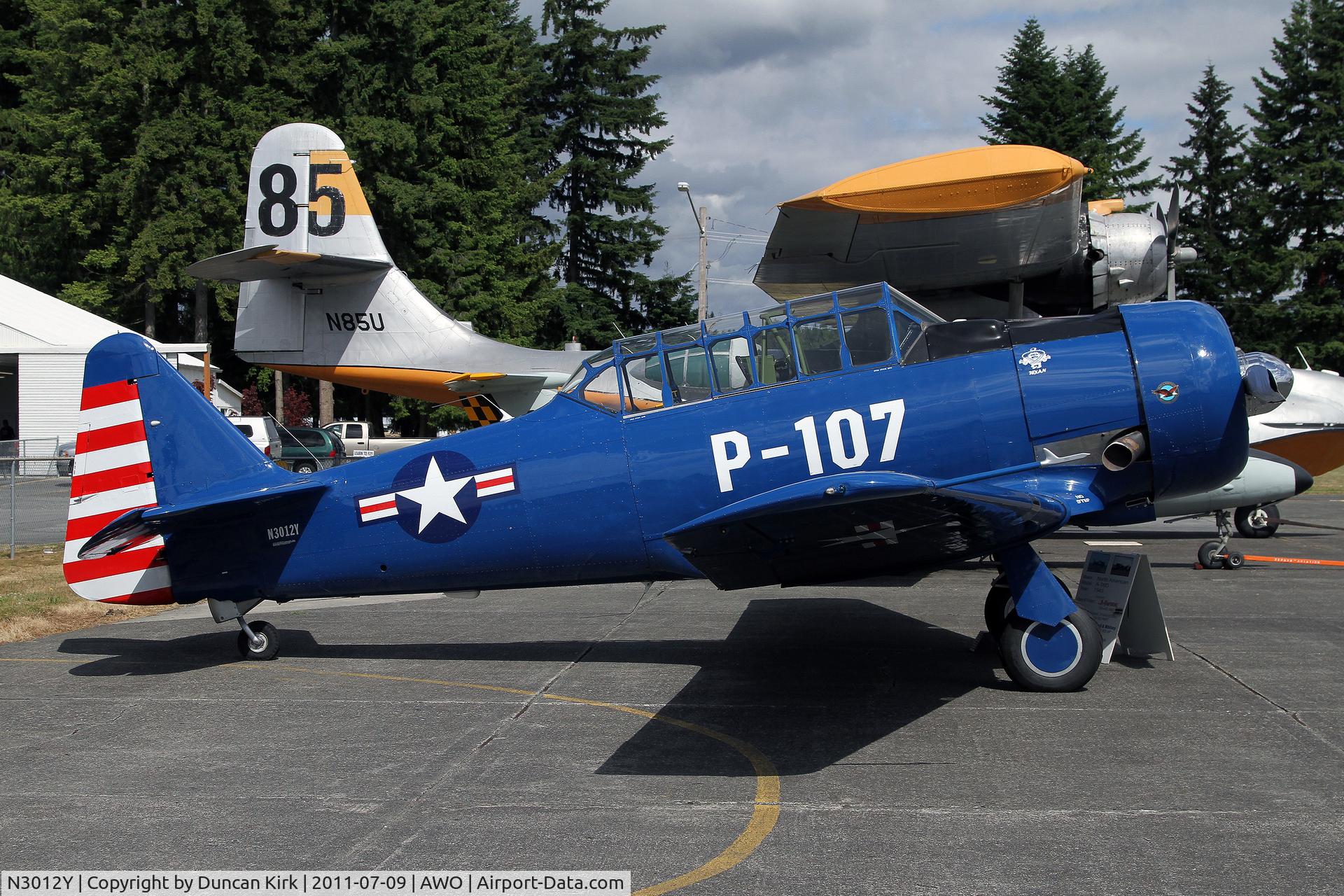 N3012Y, 1943 North American AT-6 C/N 412223, Parked at Arlington but away from the fly-in