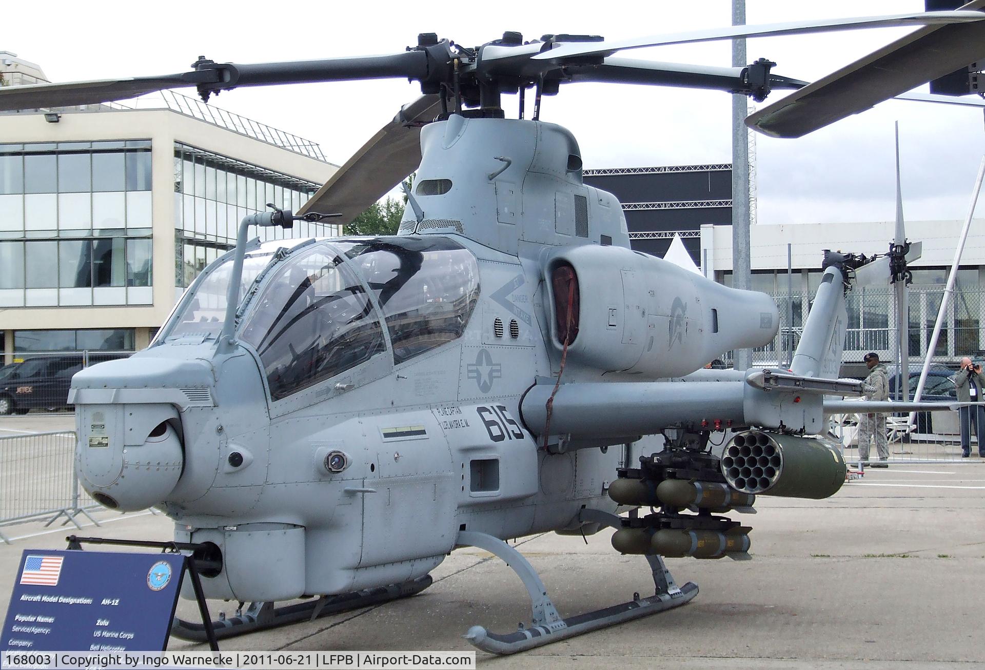 168003, Bell AH-1Z Viper C/N 59015, Bell AH-1Z Viper of the USMC at the Aerosalon 2011, Paris
