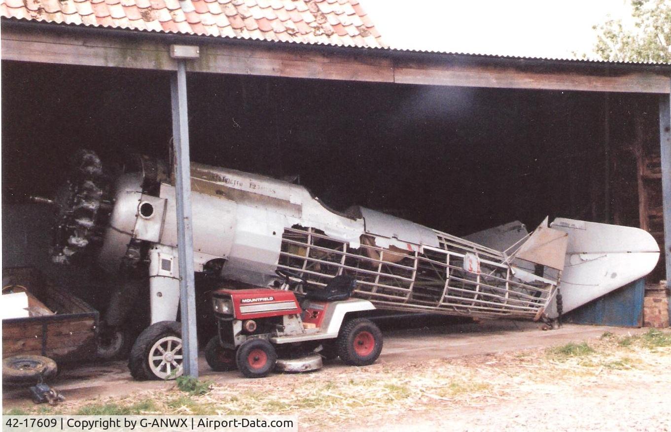 42-17609, 1942 Boeing PT-13D Kaydet (E75) C/N 75-5772, Ex-Crop duster. Imported in 1991 and believe sold to an owner in France. Photographed at Little Gransden
