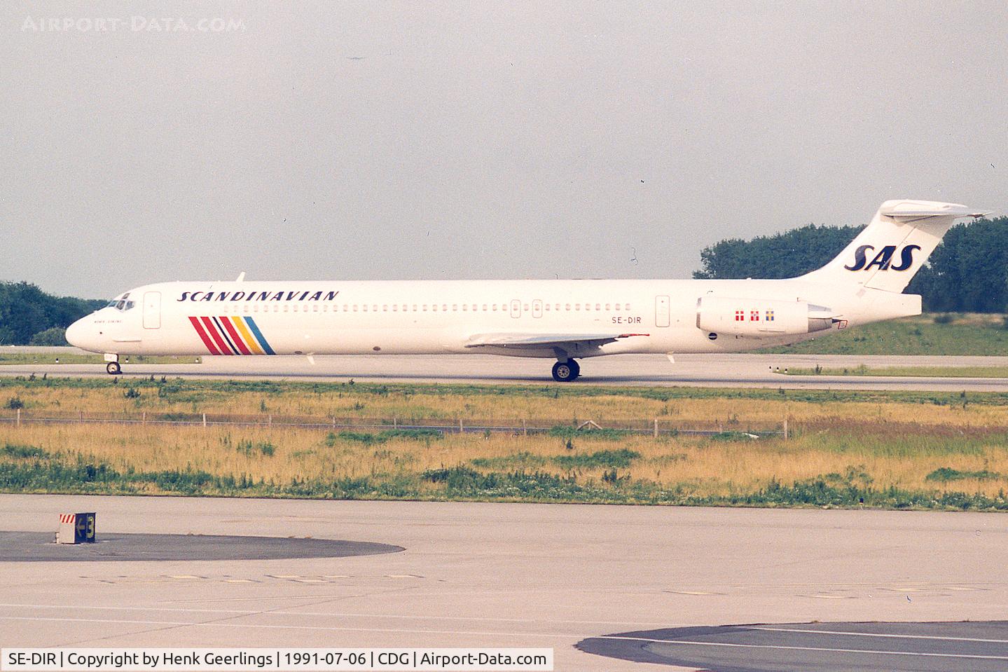 SE-DIR, 1991 McDonnell Douglas MD-82 (DC-9-82) C/N 53004, SAS