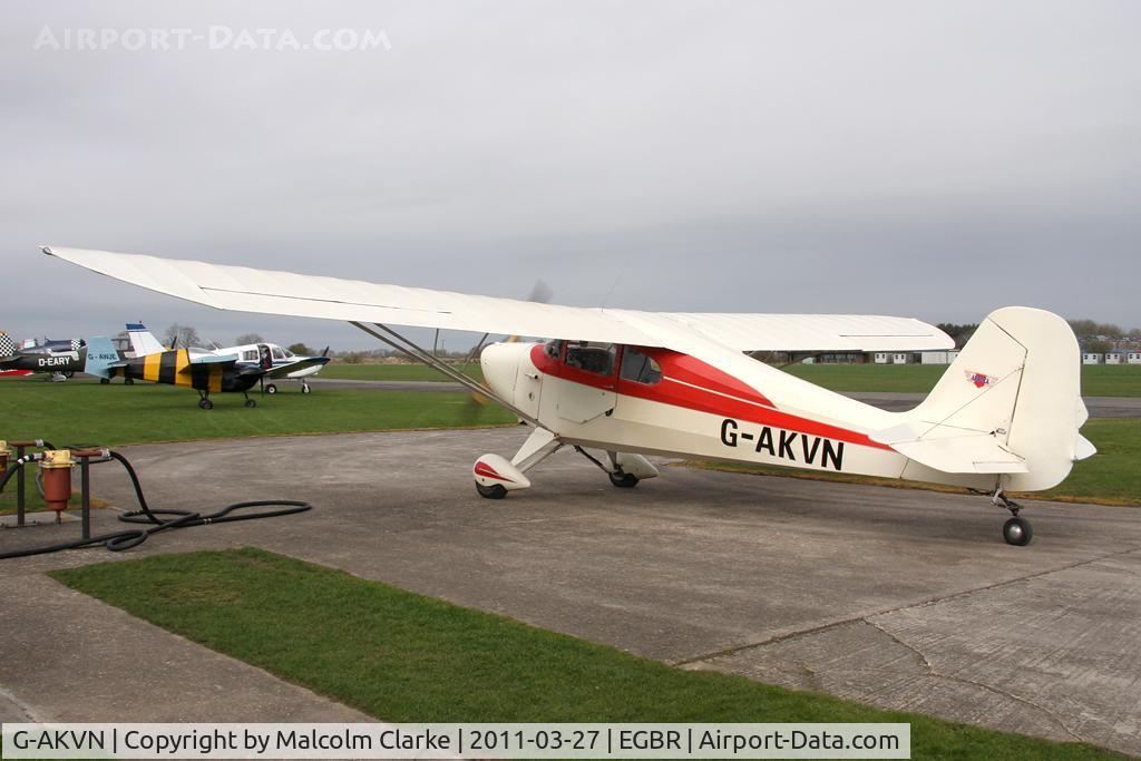 G-AKVN, 1946 Aeronca 11AC Chief Chief C/N 11AC-469, Aeronca 11AC Chief at Breighton Airfield in March 2011.
