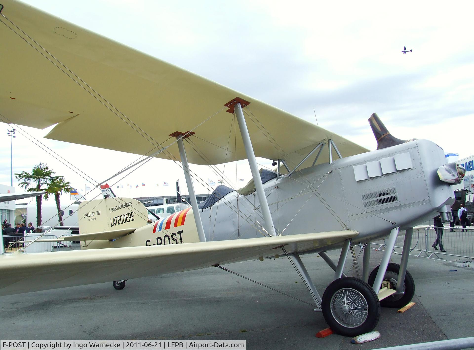 F-POST, Breguet 14P Replica C/N 150AB, Breguet Br. XIV P replica at the Aerosalon 2011, Paris