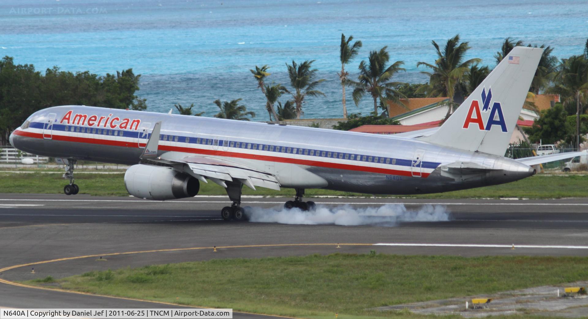 N640A, 1991 Boeing 757-223 C/N 24598, american landing at TNCM