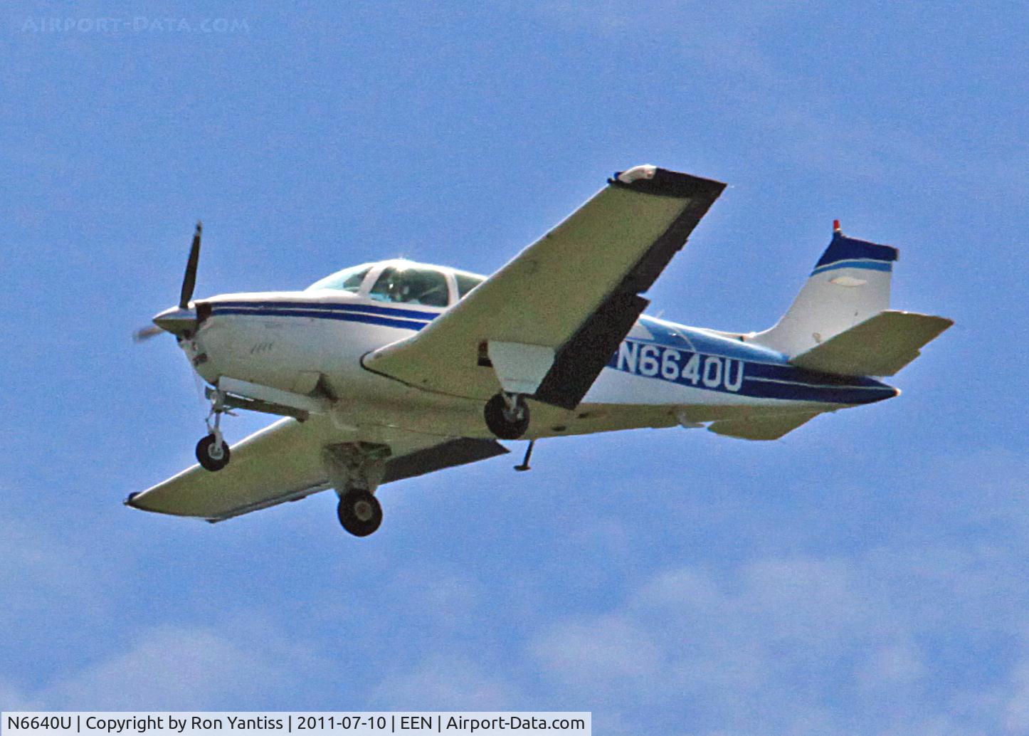 N6640U, 1979 Beech A36 Bonanza 36 C/N E-1537, On approach to Keene, NH