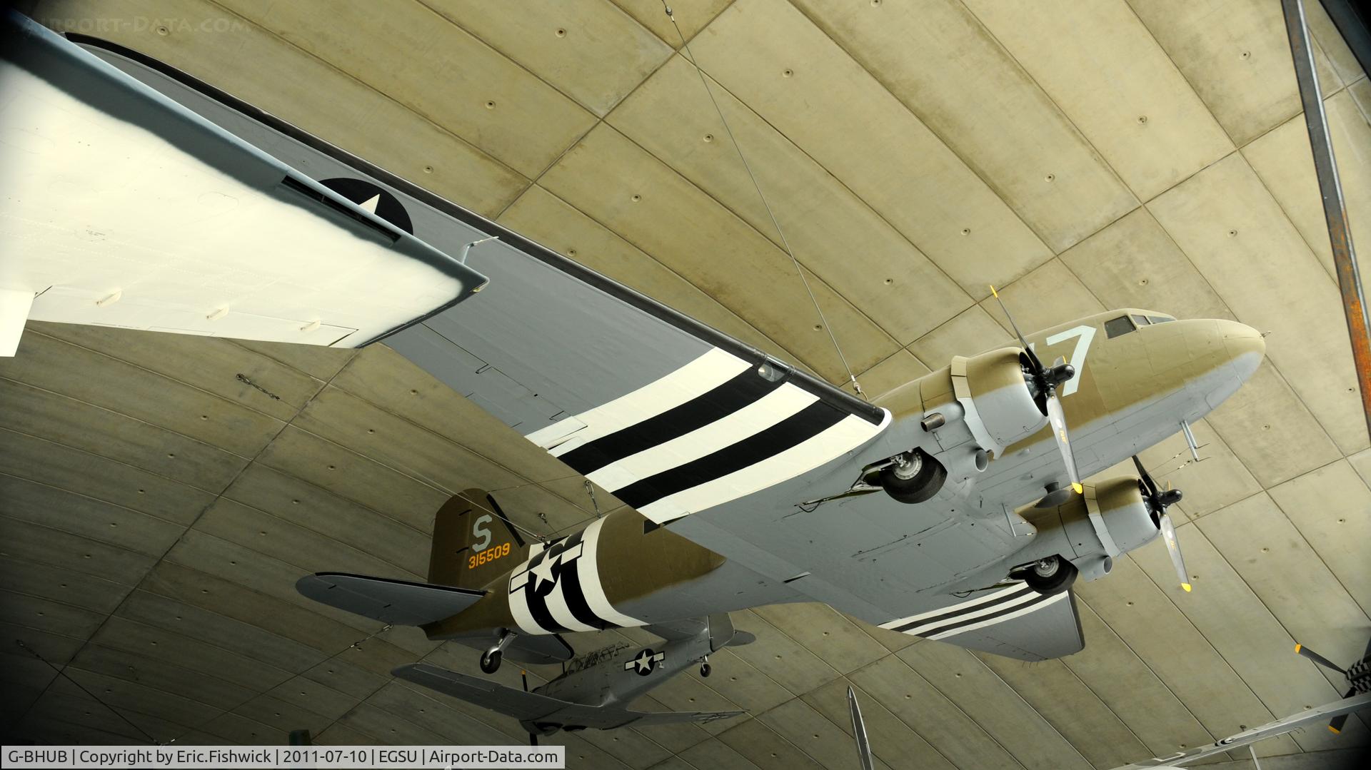 G-BHUB, 1943 Douglas C-47A Skytrain C/N 19975, 315509 in the American Hanger - seen at another excellent Flying Legends Air Show (July 2011)