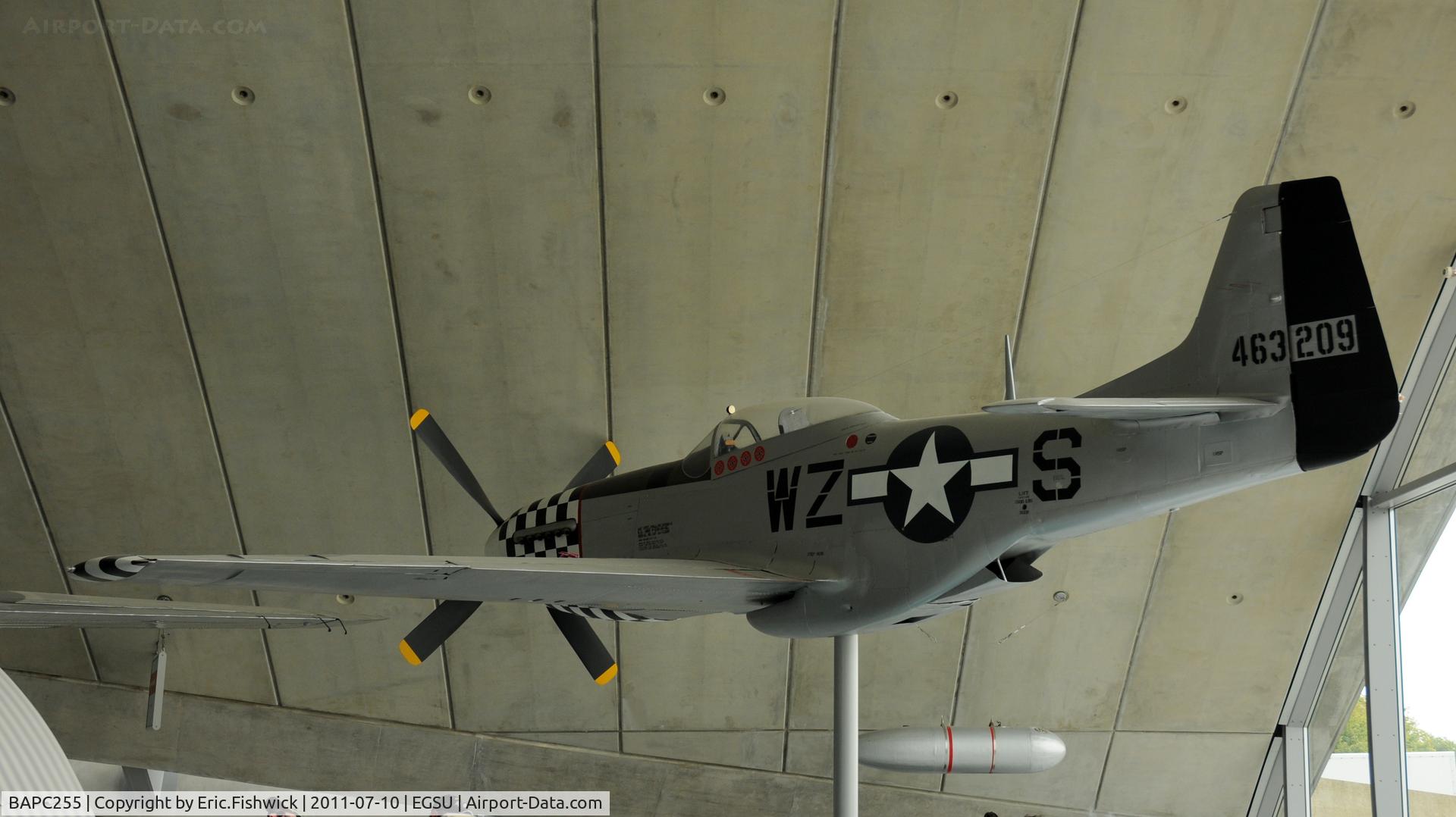 BAPC255, North American P-51D Mustang Replica C/N BAPC.255, BAPC255 in the American Hanger - seen at another excellent Flying Legends Air Show (July 2011)