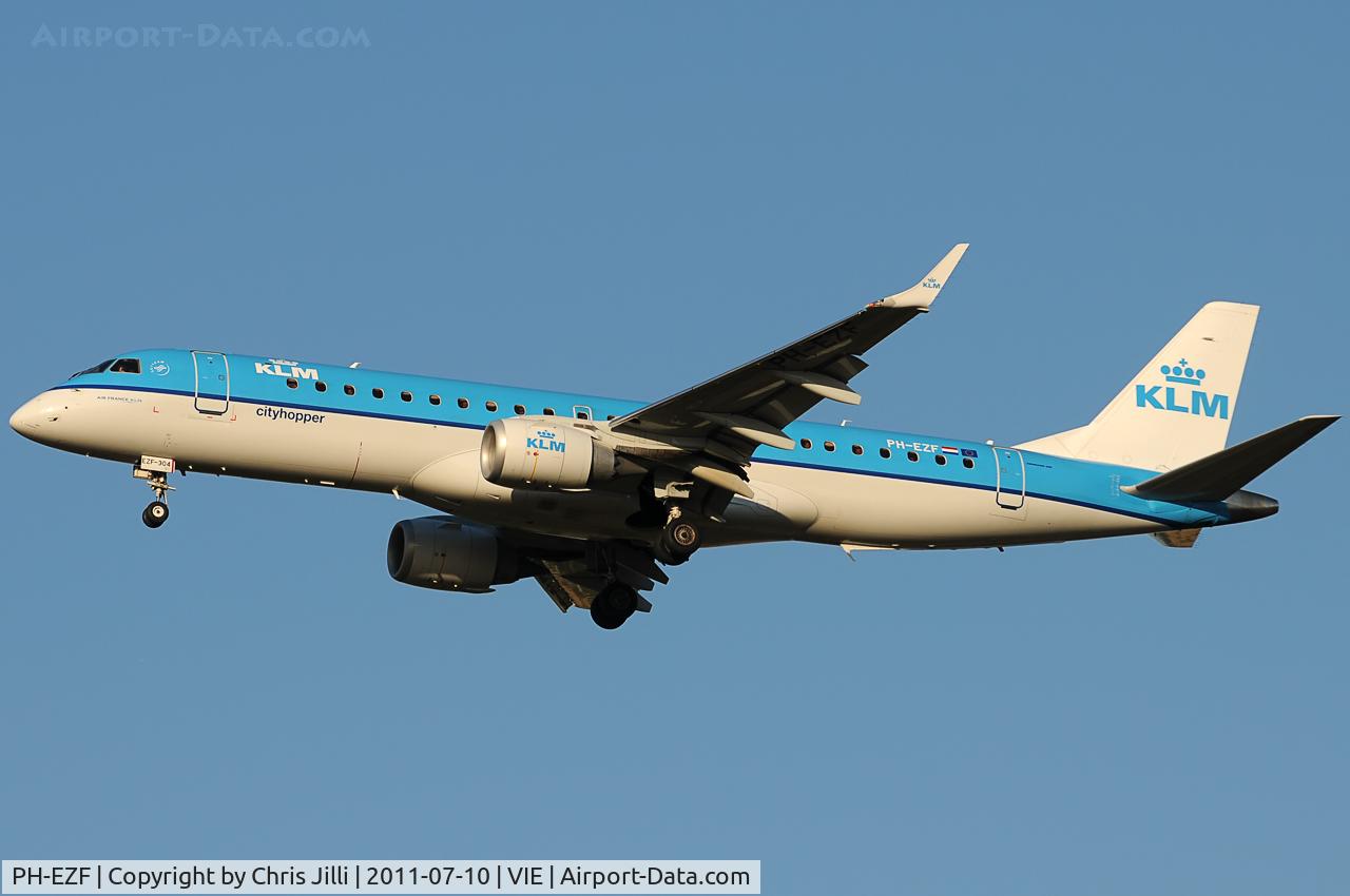 PH-EZF, 2009 Embraer 190LR (ERJ-190-100LR) C/N 19000304, KLM cityhopper