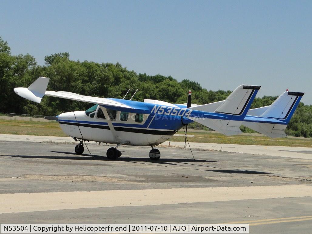 N53504, 1975 Cessna 337G Super Skymaster C/N 33701664, Tied down and parked south of the runway