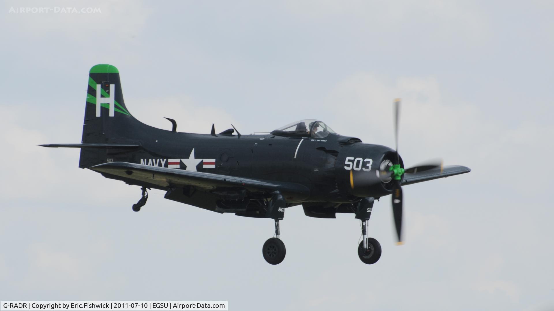 G-RADR, 1948 Douglas A-1D Skyraider (AD-4NA) C/N 7722, 4. G-RADR in new colour scheme at another excellent Flying Legends Air Show (July 2011)