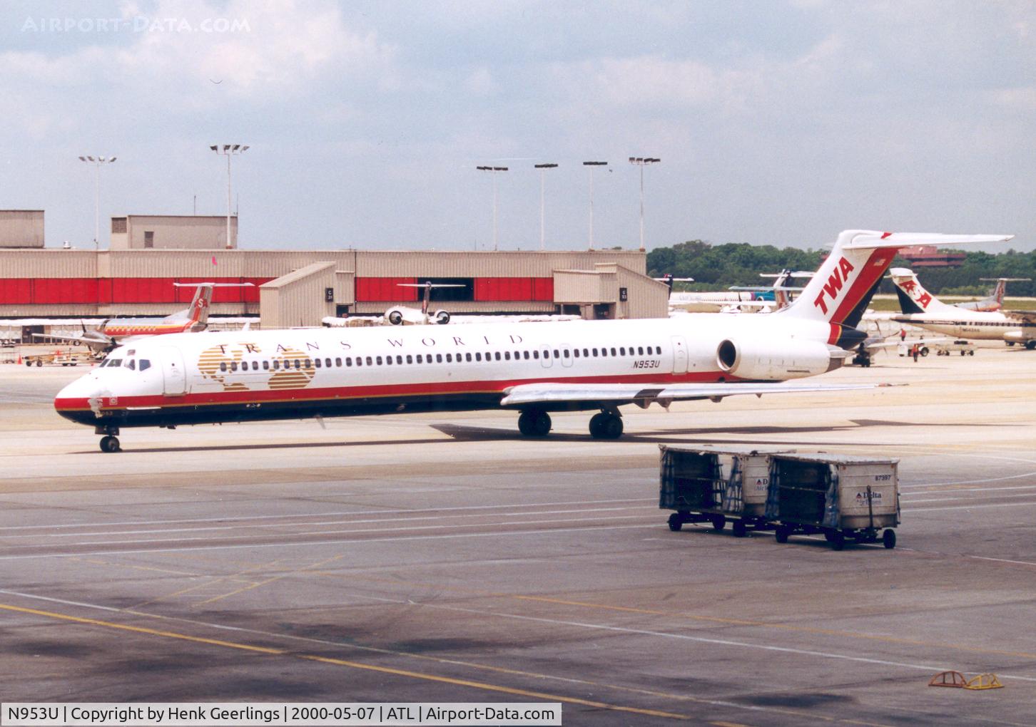 N953U, 1985 McDonnell Douglas MD-82 (DC-9-82) C/N 49267, Trans World - TWA