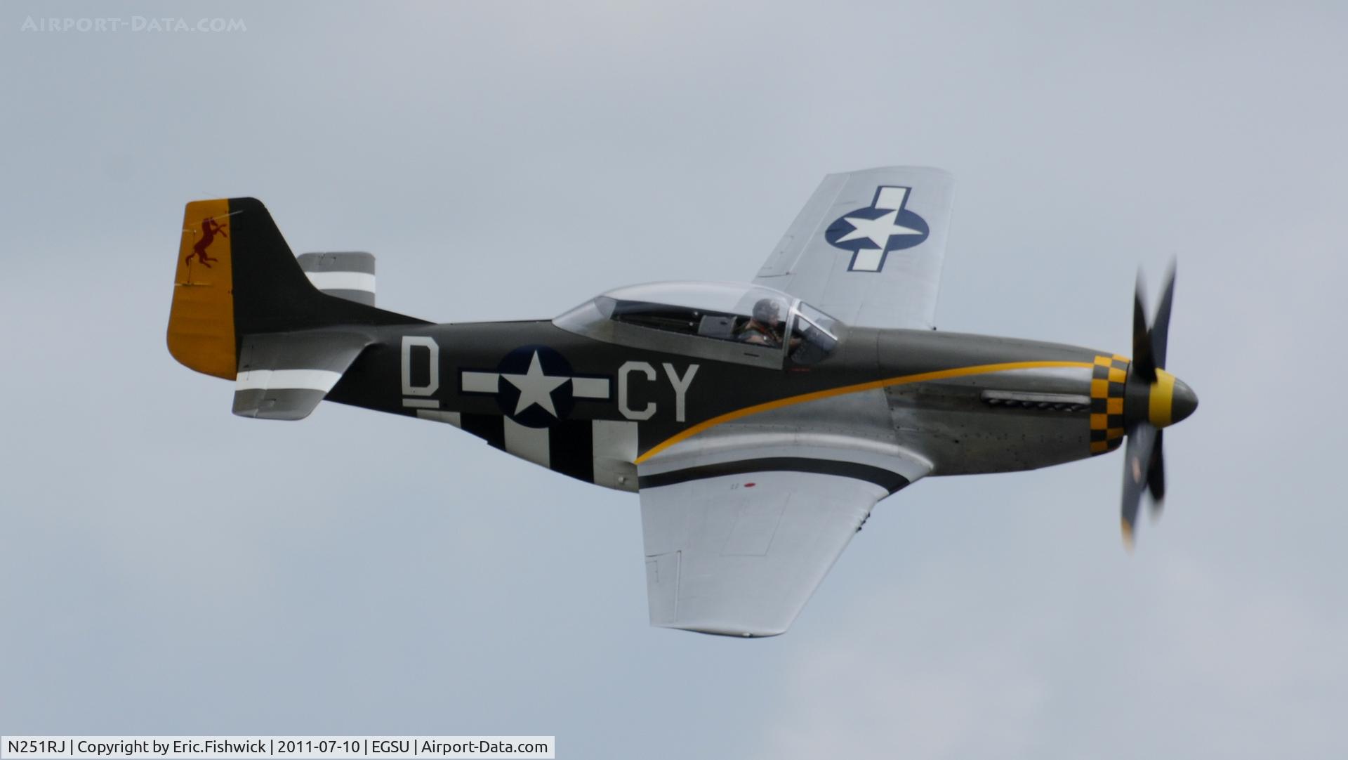 N251RJ, 1944 North American TF-51D Mustang C/N 124-44703, 42. N251RJ at another excellent Flying Legends Air Show (July 2011)