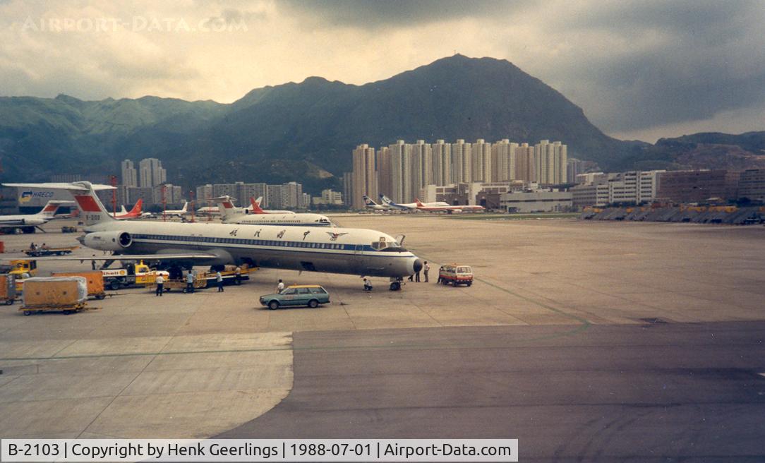 B-2103, 1985 McDonnell Douglas MD-82 (DC-9-82) C/N 49355, CAAC at HKG - Kai Tak Airport