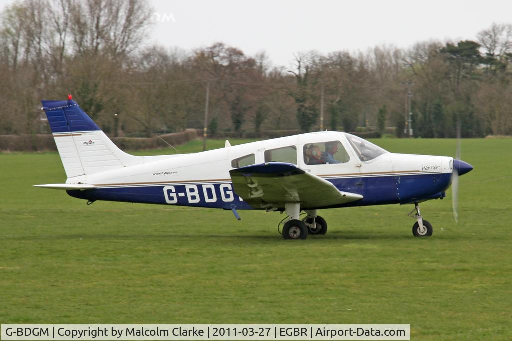 G-BDGM, 1974 Piper PA-28-151 Cherokee Warrior C/N 28-7415165, Piper PA-28-151 Cherokee Warrior at Breighton Airfield in March 2011.