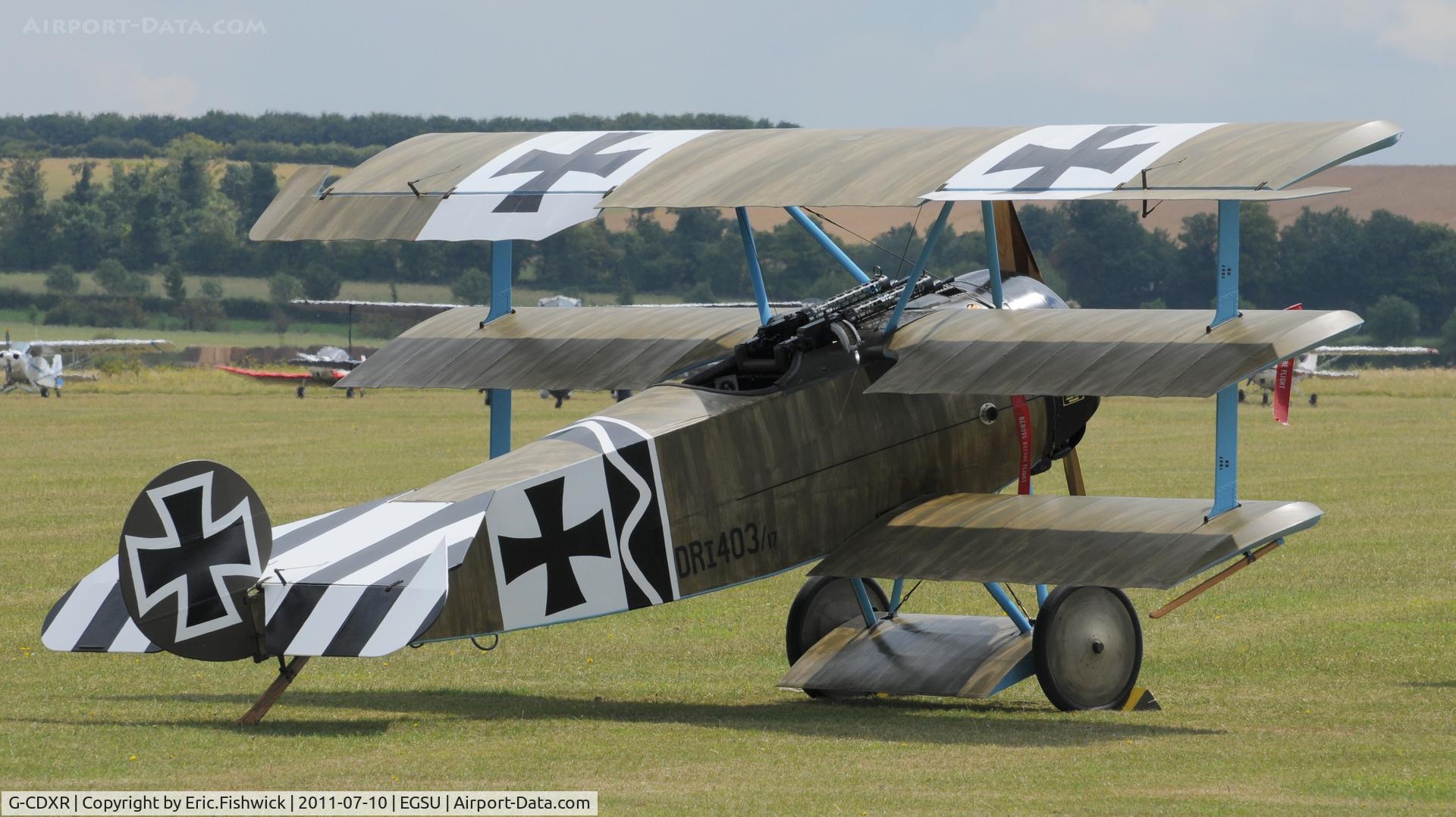 G-CDXR, 2006 Fokker Dr.1 Triplane Replica C/N PFA 238-14043, G-CDXR at another excellent Flying Legends Air Show (July 2011)