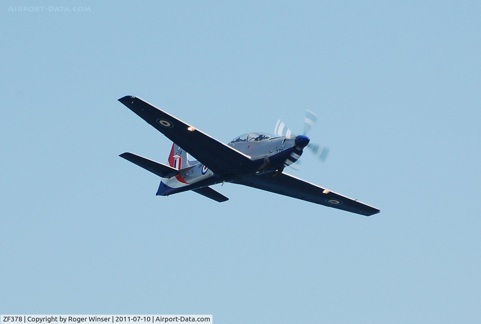 ZF378, 1992 Short S-312 Tucano T1 C/N S121/T92, Off airport. Coded 378 at the Wales National Airshow, Swansea Bay, Wales, UK.